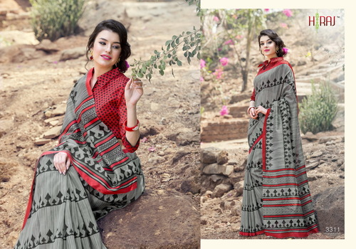 Lilan Poly Cotton Printed Sarees