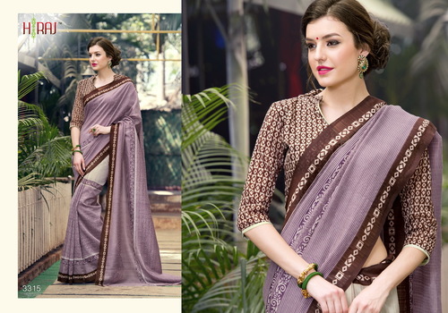 Lilan Poly Cotton Printed Sarees