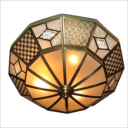 Designer Antique Ceiling Lamp - Brass 16x16x8 Inches 3 E27 Sockets | Elegant Design Energy Efficient Ambient Lighting
