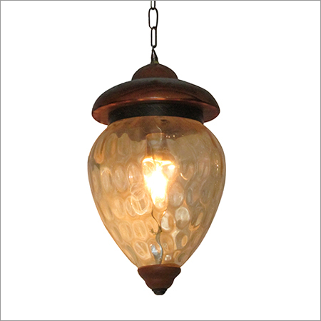 Designer Lantern Style Glass Metal Pendant Lamp