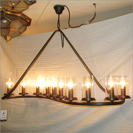 Modern Rustic Wood Frame Glass Candle Hanging Light