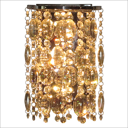 Designer Crystal Wall Lamp - Crystal & Metal 12x8 Inches Chrome Finish | Elegant Design Ambient Lighting Energy Efficient