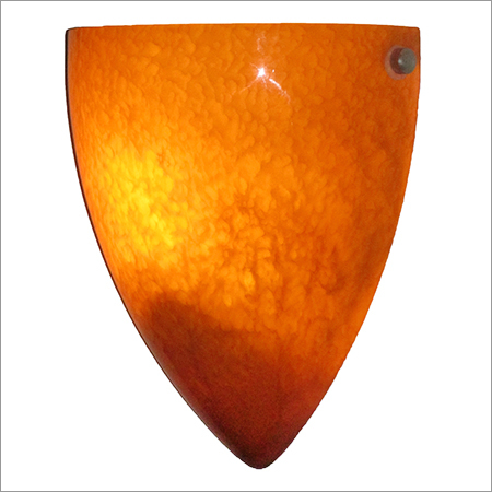 Glass Finish Unique Shape Wall Lamp - Glass, 12x10 Inches, Amber Finish, 2700K, 60W | Elegant Design, Ambient Lighting, Energy Efficient