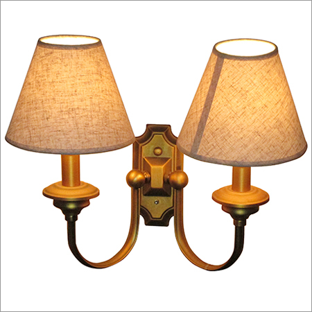 Designer Antique Finish Double Wall Lamp with a Lamp shade
