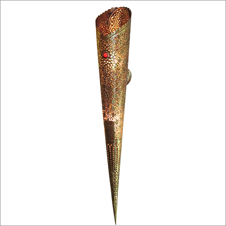 Rustic Antique Designer Cone Shaped Bornze Metal Wall Lamp