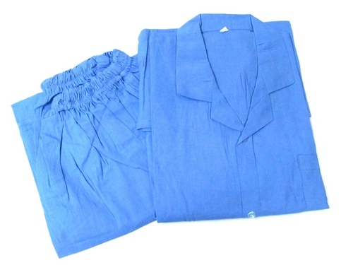 Blue Plain Patient Uniform Cotton