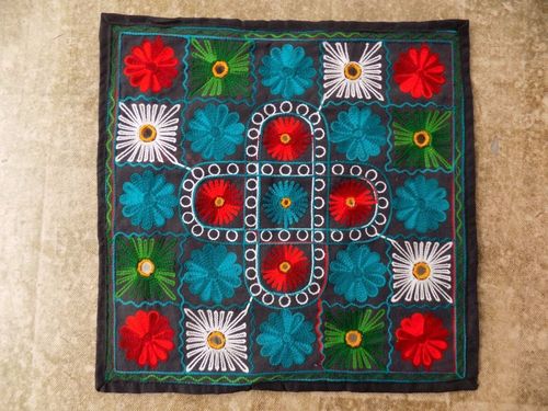 Handmade Embroidered Patchwork Cushion Cover