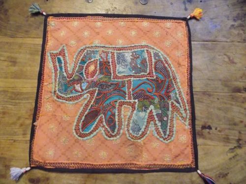 Indian Handmade Embroidered Patchwork Cushion Cove
