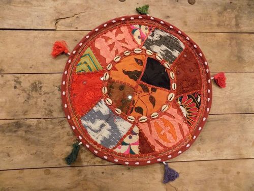 Indian Vintage Embroidered Patchwork Cushion Cover