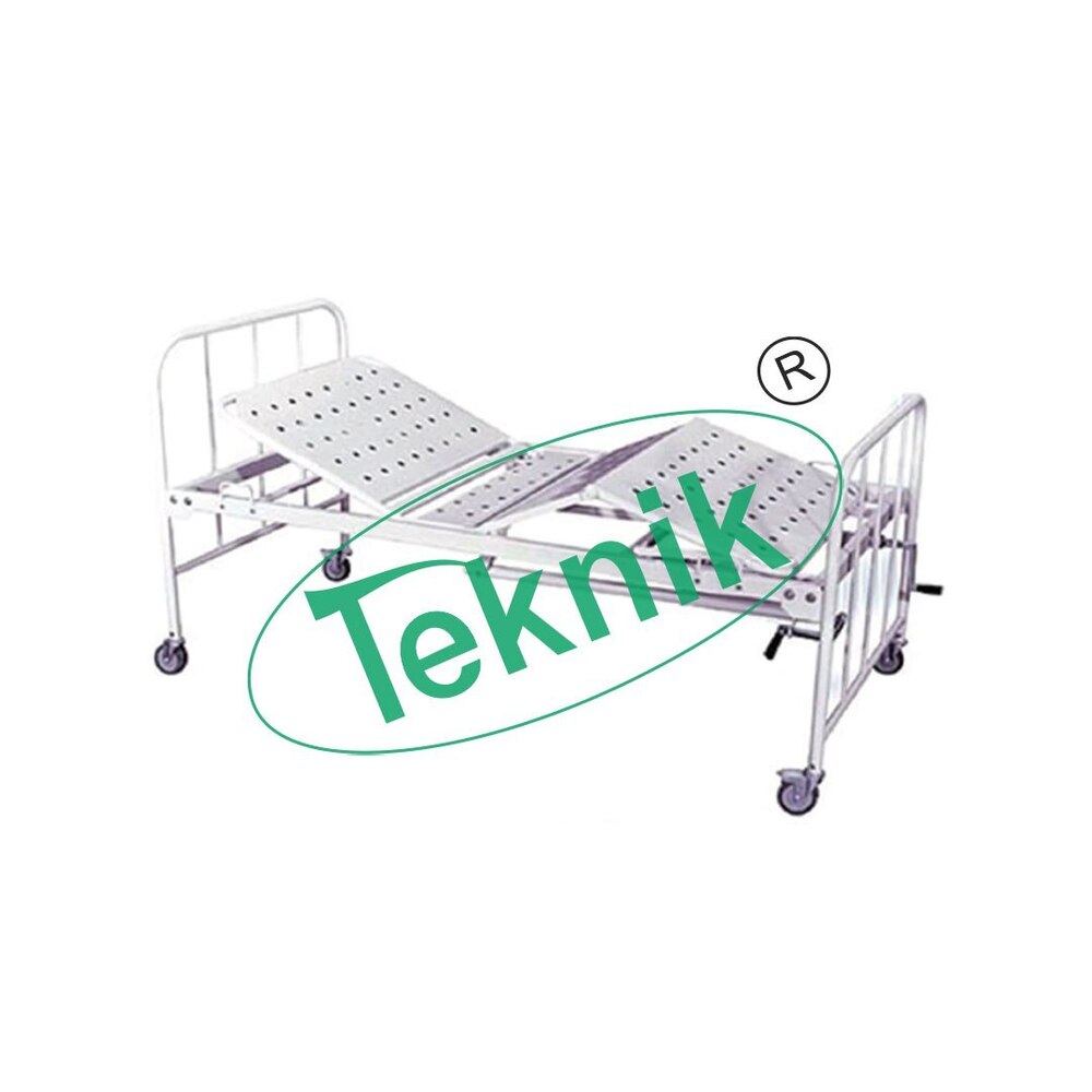 Fowler Hospital Bed - Strong Steel Frame, 208L x 90W x 60H cms | Four Section Top, Adjustable Backrest and Knee Rest, ABS Panels, IV Rod Locations