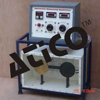 Emissivity Measurement Apparatus - 160mm Diameter Plates, Nichrome Wire Heaters, Digital Voltmeter 0-300V, Temperature Indicator 0-300├В┬░C | Emissivity Measurement, Temperature Variation, Steady Atmosphere, Digital Display