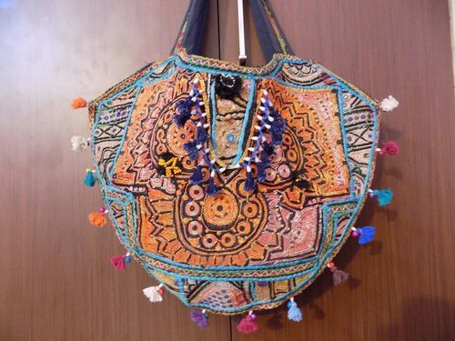 INDIAN VINTAGE BANJARA BAG EMBROIDERY PATCH WORK