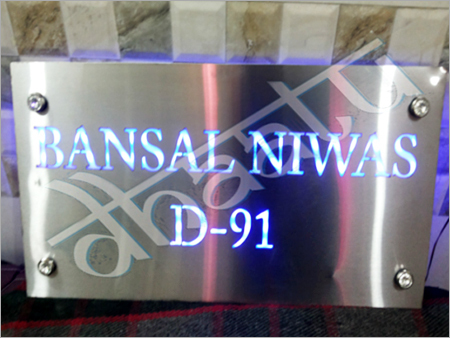 LED Backlit Stainless Steel Nameplates - Variable Dimensions, Brushed Finish, 12V SMD LED, Corrosion Resistant, Easy Install