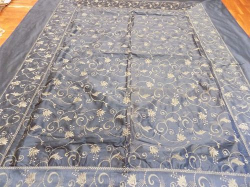 Indian Embroidered Silk BedSpread.