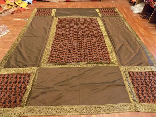 Indian Embroidered Silk Bed Spread