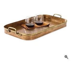 Copper Serving Tray In Antique.
