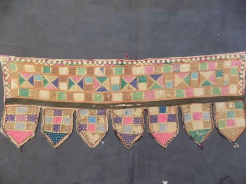 Vintage embroidered door valances wall hanging