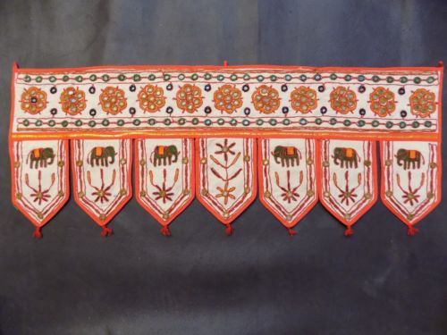 Vintage embroidered door valances wall hanging