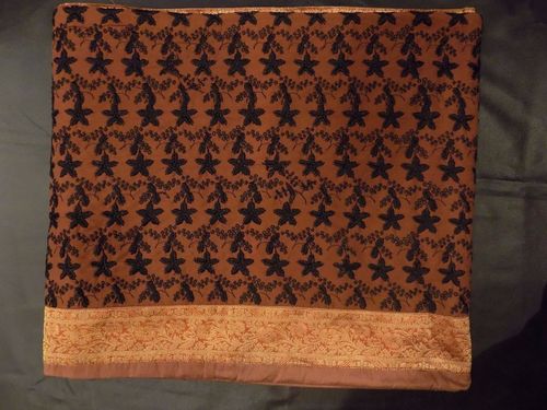 Indian Decor Queen Embroidered Silk  Bed Cover