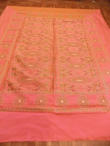 Indian Decor Queen Embroidered Silk Bed Cover