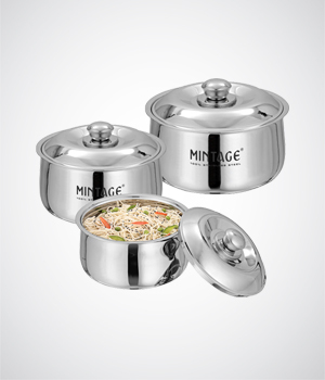 3 PIECES GIFT SET (HARMONY) - Stainless Steel, Multiple Sizes | Airtight Lids, Stackable, Microwave Safe