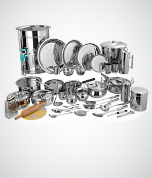 KITCHEN SET (SHAGUN) PLAIN NEW TOUCH - Stainless Steel, 50+ Pieces, Mirror Polished | Durable, Rust Resistant, Dishwasher Safe, Easy to Clean