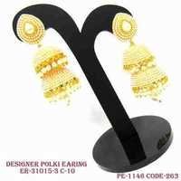 Gold Polish Polki Earring