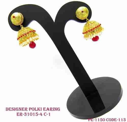 Designer Polki Jhumka Drop Earrings