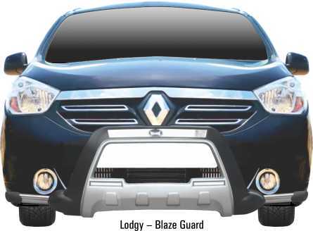 LODGY FRONT GUARD BLAZE - Metal, Vehicle Specific, Chrome Black, LED Lights | Durable Protection, Stylish Design, Daytime Running Lights