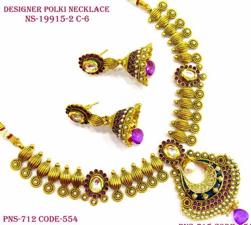 Antique Designer Polki Necklace Set