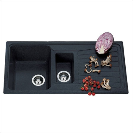 Modular Wash Basin - Composite Granite, 780x430x200mm , Double Bowl, Matte Finish, Undermount Installation, Elegant Design, Durable Material, Space Saving