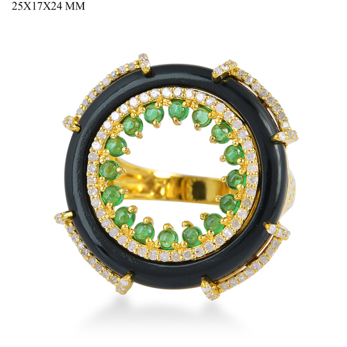  Gemstone Diamond Cocktail Ring 
