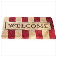 Coir Rope Mats - Coir Fiber, Variable Dimensions, Red Striped Design, 10-20 Mm Thickness | Attractive, Durable, Easy Clean, Eco-friendly, Versatile