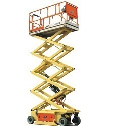Scissor Lift Rental Service - Steel, Varies Lift Capacity, Electric Power Source | Easy To Use, Excellent Performance, Satisfactory Cleaning, Safety Features Available, Rubber Tires