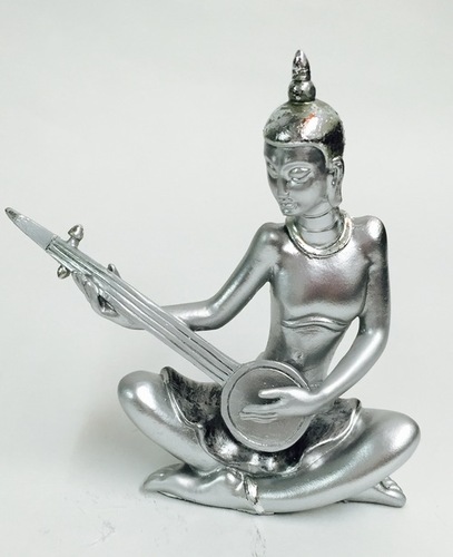 Buddha Idol with Tanpura -Silver