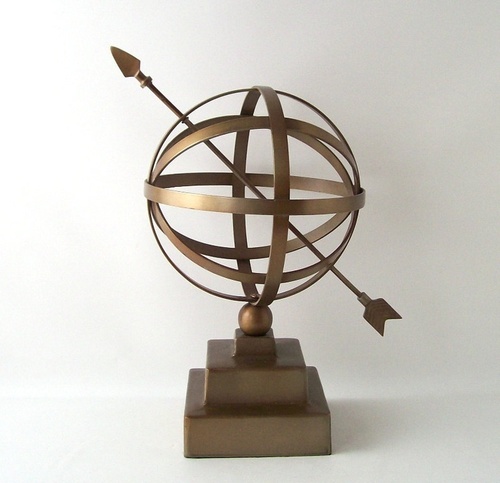 Vintage brass armillary sphere sun dial