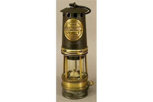 Miner lamp brass and steel construction