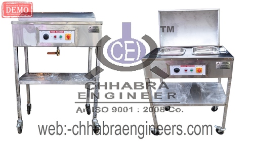 Food Warmer - Stainless Steel, Double Wall Design, Height 3-4 Inches | Electric, Thermostat Temperature Control, Heavy-Duty Top, Indicator Panel