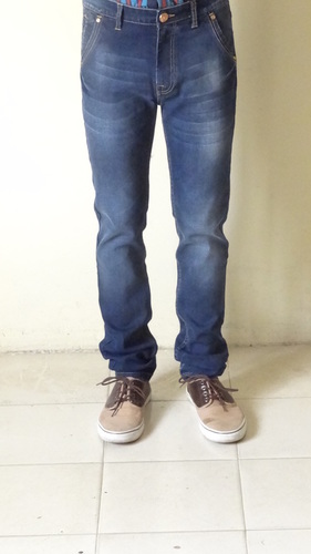 Men's Slim Fit Denim Pants - Light Blue, Plain Dyed Jeans with Classic Style and Comfortable Fit