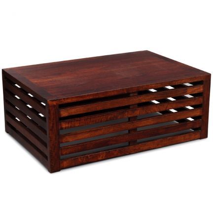 Coffee Table - Sheesham Wood, 36x24x18 inches, Dark Brown | Durable Wood, Stylish Design, Ample Storage, Easy Assembly
