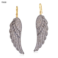 Pave Diamond Feather Earring 