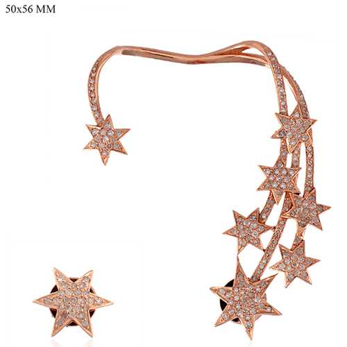 18k Rose Gold Ear Cuff Earrings 
