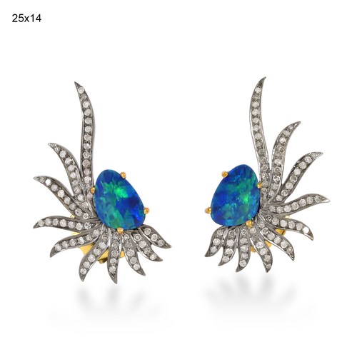 Opal Gold Stud Earrings