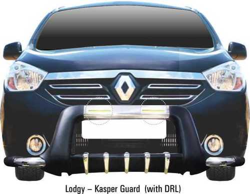 TUV Front Safety Kasper Guard - ABS & Stainless Steel Black Silver Vehicle Specific | Protection Style Durability Daytime Running Light