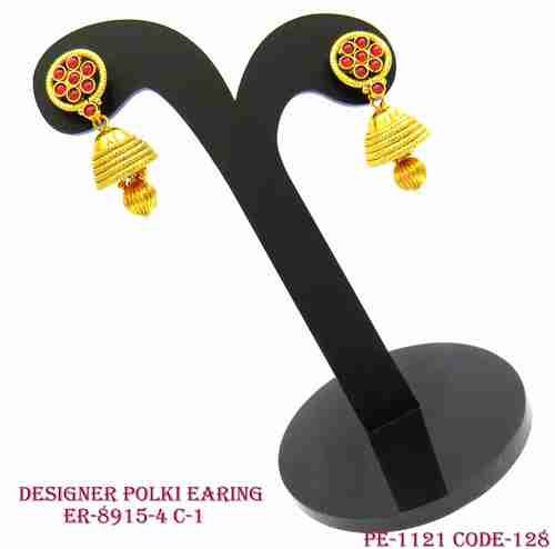 Polki Earring Flower Shape Top