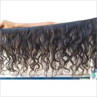 Double machine wefts human hair