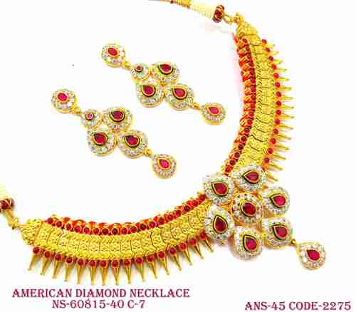 American Diamond Necklace Set Gender: Women
