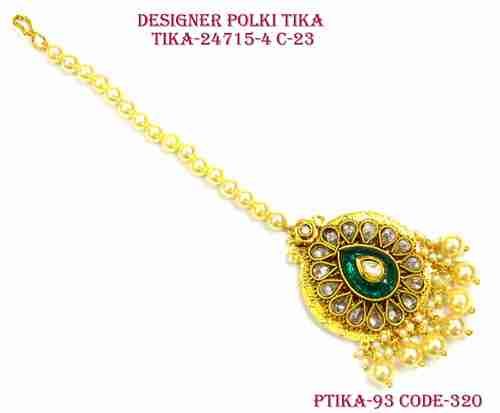 Pan Shape With Hanging Pearl Tika Gender: Women