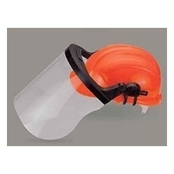 Safety Helmet With Visor - ABS Plastic, Adjustable Size, Orange Color , Durable Design, Enhanced Safety, Good Ventilation, Lightweight, Head Protection, Visor Included