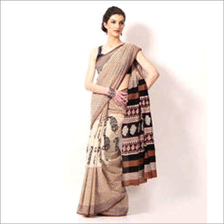 Designer Block Printed Saree